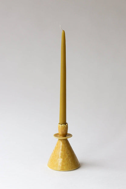 Elizabeth Benotti Ceramics - Everyday Pinched Candlestick Holder: Daybreak / Tall - PMA Store at the Portland Museum of Art, Maine