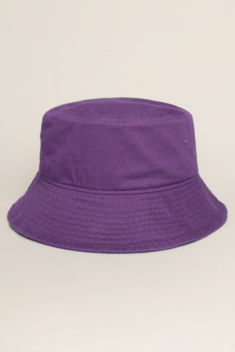 Fashion City - Solid Color Cotton Bucket Fisherman Hats: RED / S/M