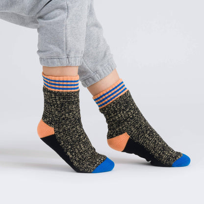 Varsity Knit House Socks: Golden Olive / S/M - W 6-9<br>M 5-7.5
