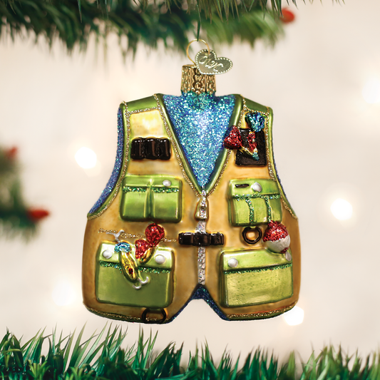 Old World Christmas - Fishing Vest Ornament - PMA Store at the Portland Museum of Art, Maine