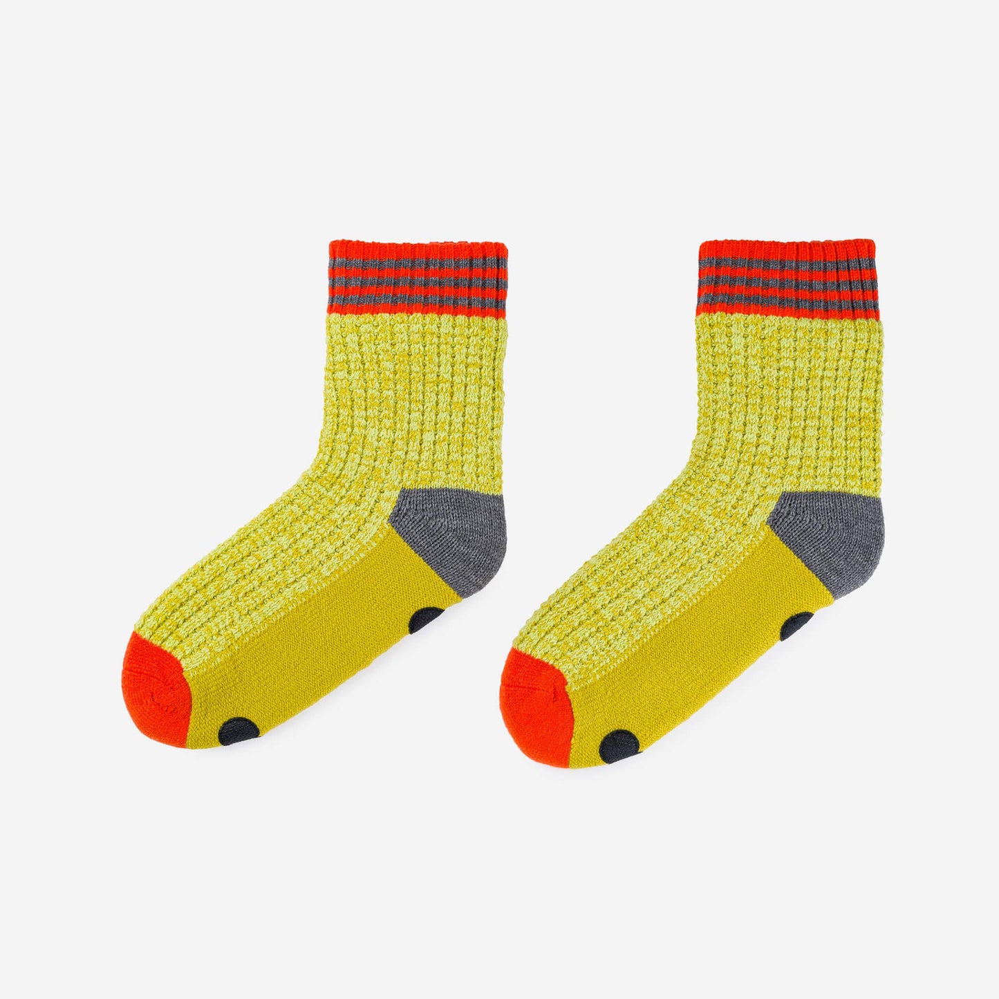 Varsity Knit House Socks: Golden Olive / S/M - W 6-9<br>M 5-7.5