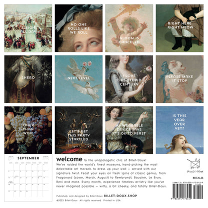 Billet Doux Cards - Billet-Doux 2026 Wall Calendar