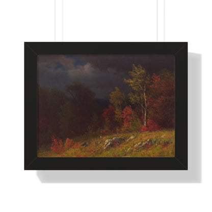 Autumn Birches (Approaching Storm) by Albert Bierstadt Framed Landscape Poster - PMA Store at the Portland Museum of Art, Maine