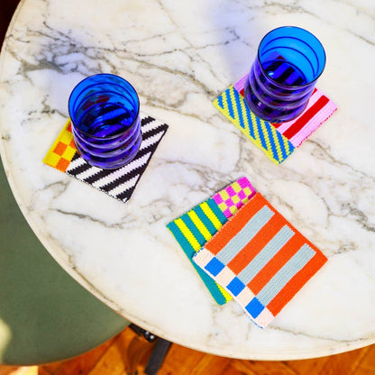 VERLOOP | knits - Pattern Patch Coaster Set: Rainbow