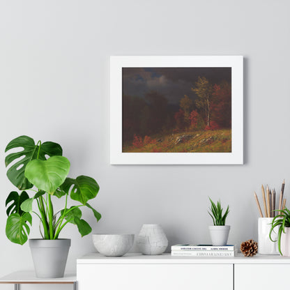 Autumn Birches (Approaching Storm) by Albert Bierstadt Framed Landscape Poster - PMA Store at the Portland Museum of Art, Maine