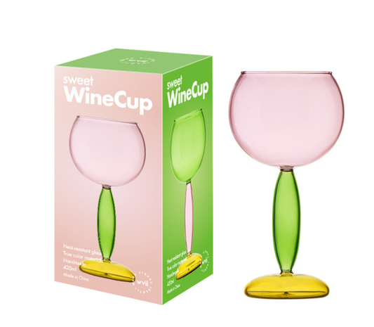 Colored Glass Wine Cup / Decanter: Burgundy Pink - PMA Store at the Portland Museum of Art, Maine