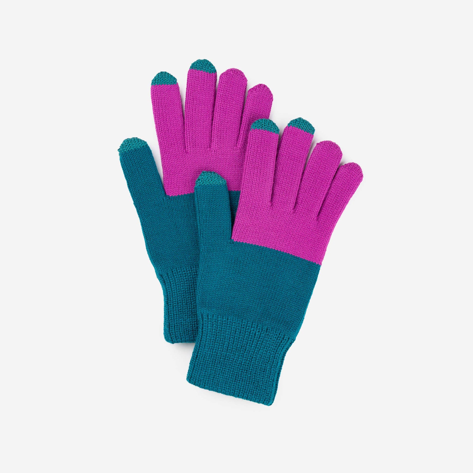 Colorblock Knit Touchscreen Gloves: Fuchsia Lilac - PMA Store at the Portland Museum of Art, Maine