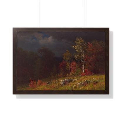 Autumn Birches (Approaching Storm) by Albert Bierstadt Framed Landscape Poster - PMA Store at the Portland Museum of Art, Maine