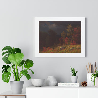 Autumn Birches (Approaching Storm) by Albert Bierstadt Framed Landscape Poster - PMA Store at the Portland Museum of Art, Maine