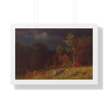 Autumn Birches (Approaching Storm) by Albert Bierstadt Framed Landscape Poster - PMA Store at the Portland Museum of Art, Maine