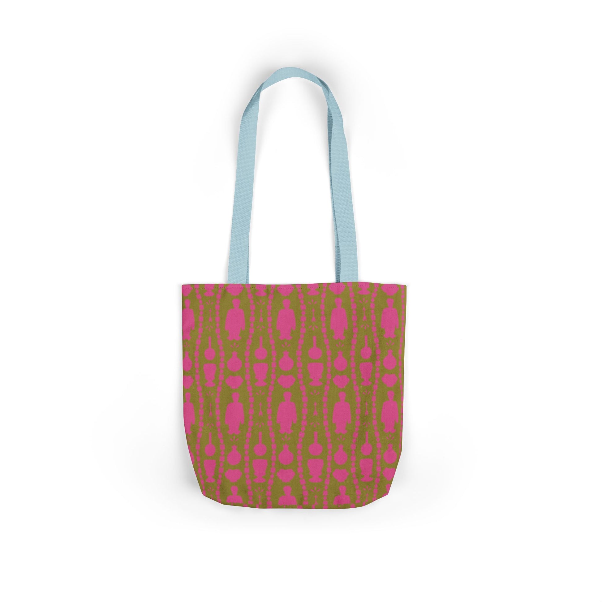 Canvas Tote — Pink & Olive Ikat Pattern Tote Bag - PMA Store at the Portland Museum of Art, Maine