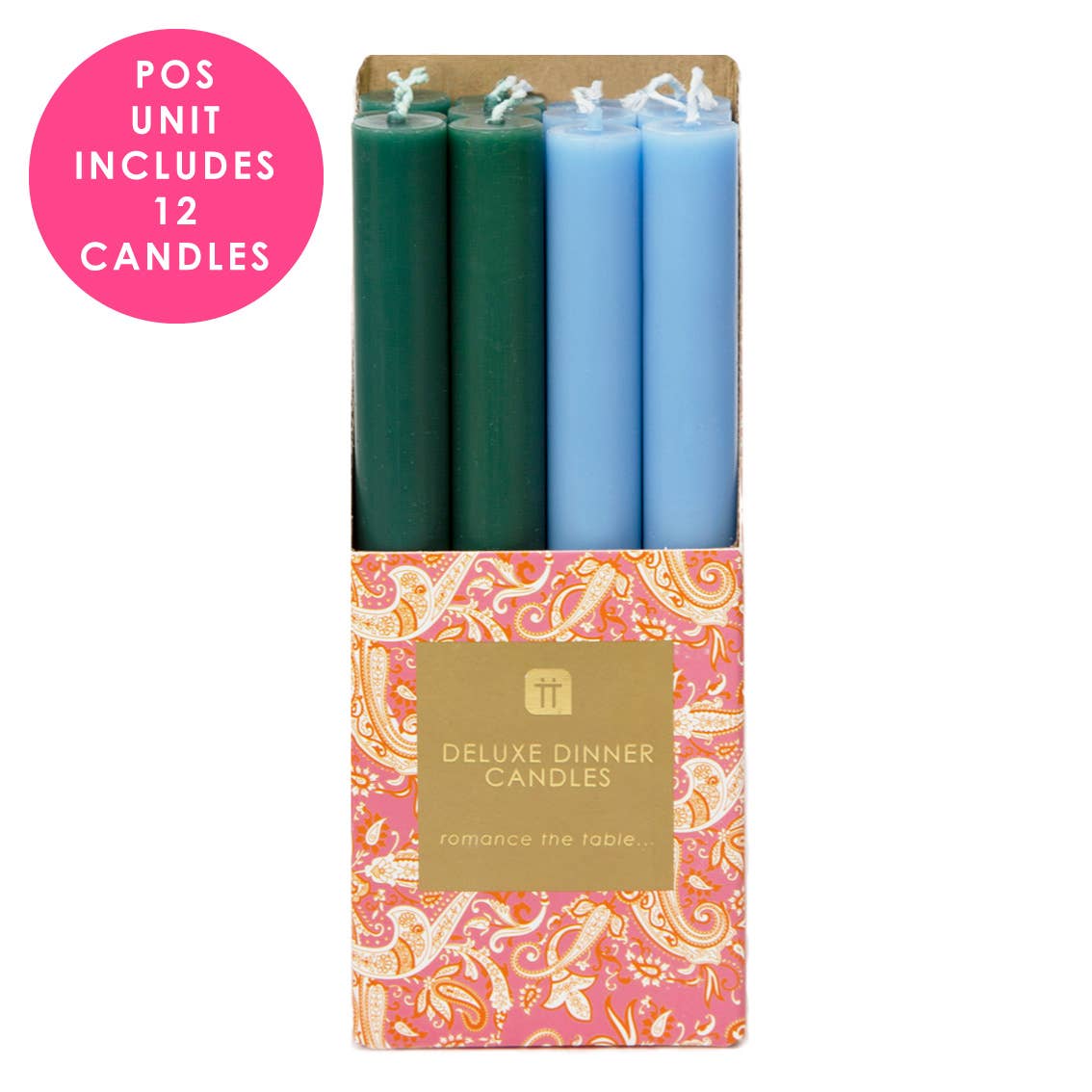 Green & Blue Taper Candle | POS | Summer | Gifts | - PMA Store at the Portland Museum of Art, Maine