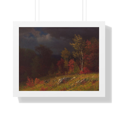 Autumn Birches (Approaching Storm) by Albert Bierstadt Framed Landscape Poster - PMA Store at the Portland Museum of Art, Maine