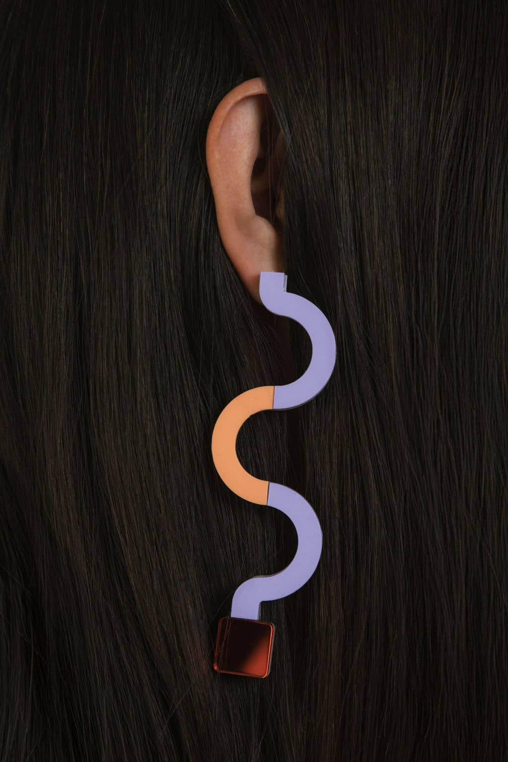 Pamela Coromoto - NEW Memphis Statement Earrings - Bold & unforgettable: Lilac/Salmon