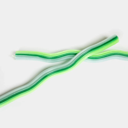 Wiggle Candles - Triple Green (2 Pack) - 11" Vibrant Tapers - PMA Store at the Portland Museum of Art, Maine