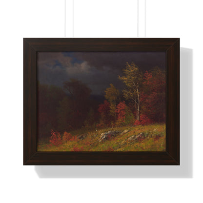 Autumn Birches (Approaching Storm) by Albert Bierstadt Framed Landscape Poster - PMA Store at the Portland Museum of Art, Maine