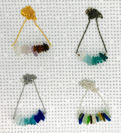 Cyn Elizabeth Studios - The Sea Bar- Sea Glass Statement Necklace: Uncarded (arrives separated in ziplock bags) - PMA Store at the Portland Museum of Art, Maine