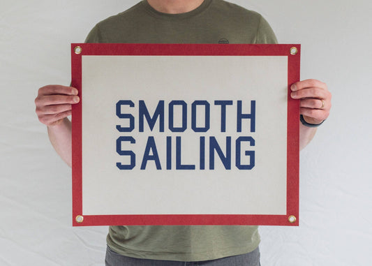 Benoit's Design Co. - Smooth Sailing Felt Banner: Smooth Sailing Black and White - PMA Store at the Portland Museum of Art, Maine