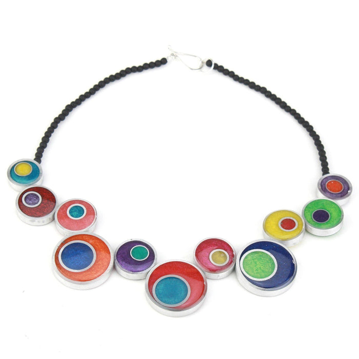 Resinique offset circle necklace - Multi-color
