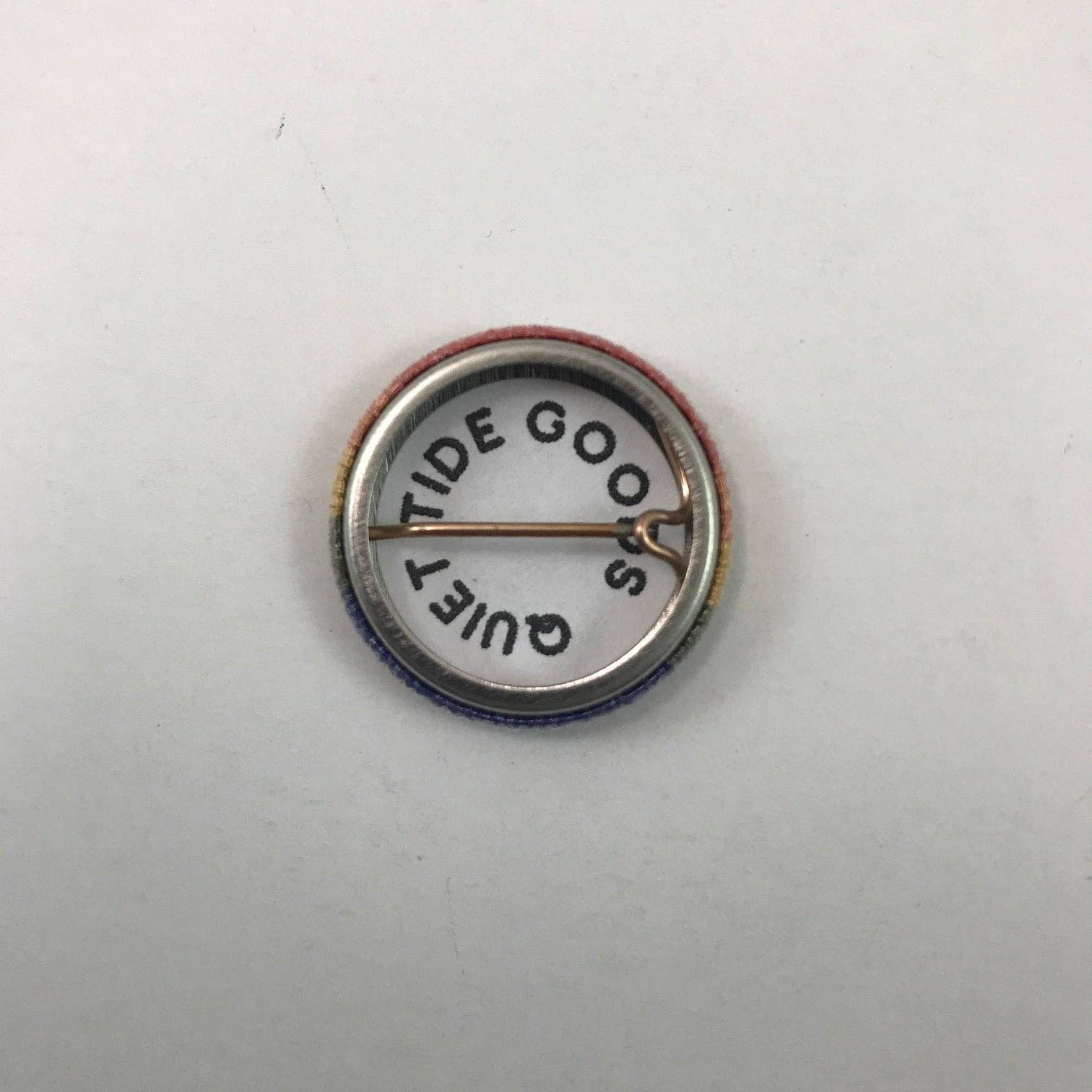 Quiet Tide Goods - Maine Groovy White Background 1inch Pin - PMA Store at the Portland Museum of Art, Maine