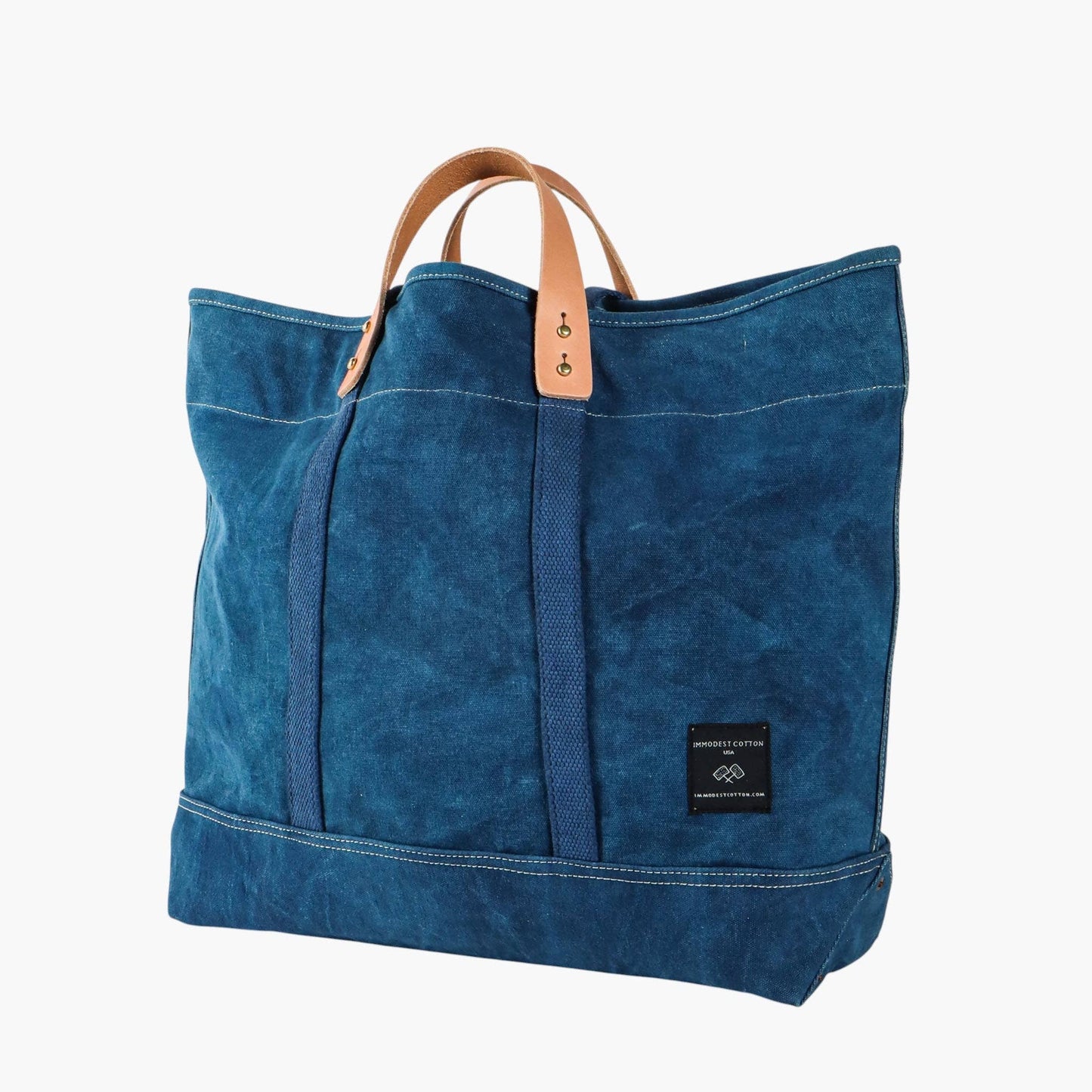 IMMODEST COTTON - Large East West Tote | Indigo - PMA Store at the Portland Museum of Art, Maine