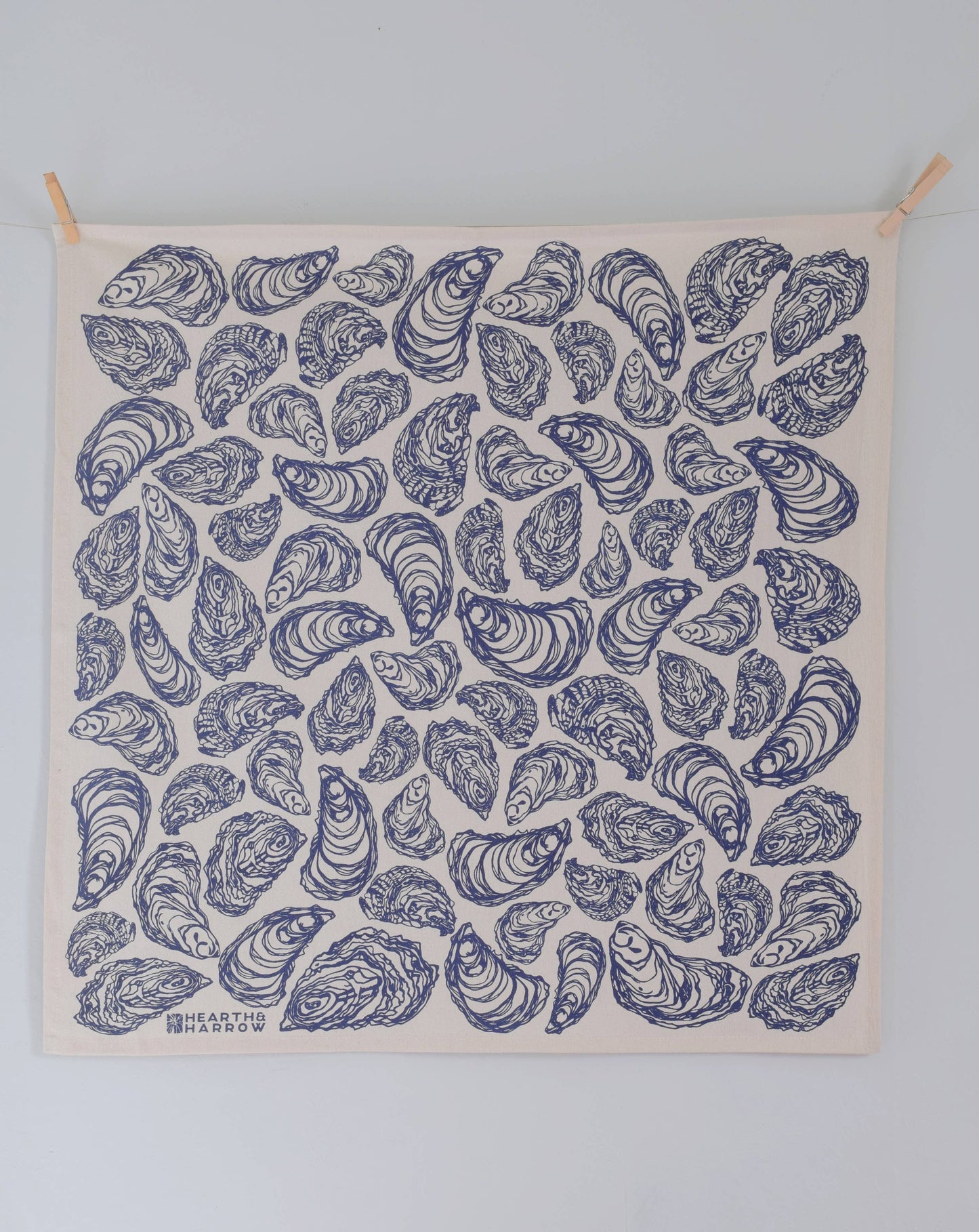 Hearth and Harrow - Oyster Tea Towel - Organic Cotton - Oversized 30 x 30 - PMA Store at the Portland Museum of Art, Maine