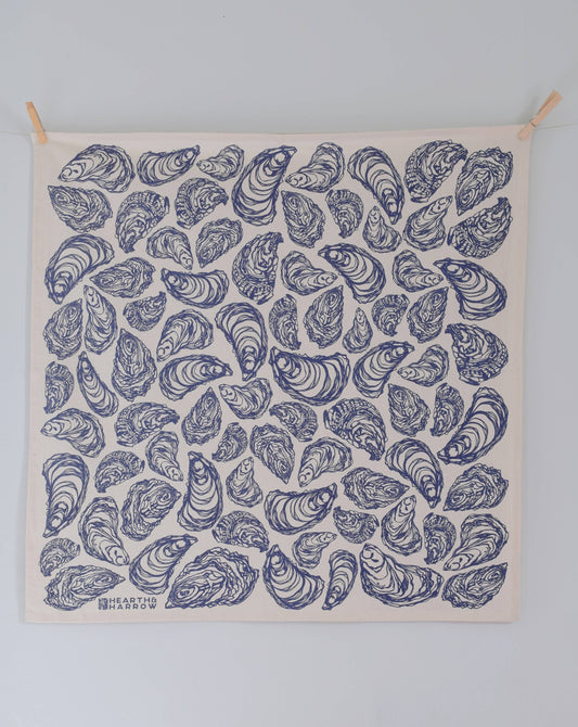 Hearth and Harrow - Oyster Tea Towel - Organic Cotton - Oversized 30 x 30 - PMA Store at the Portland Museum of Art, Maine
