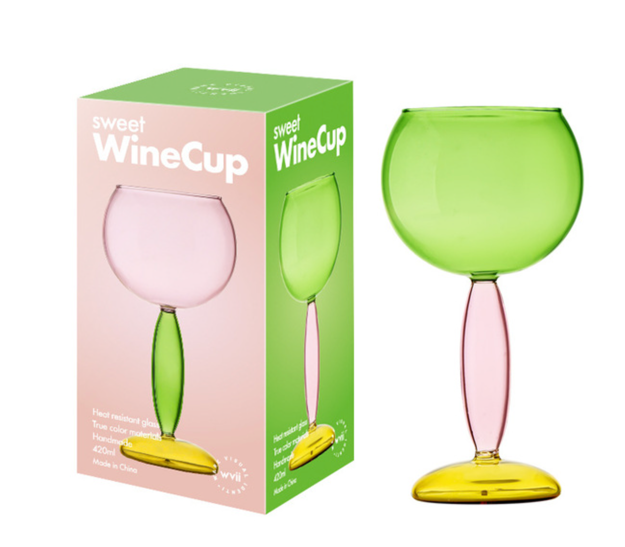 Colored Glass Wine Cup / Decanter: Burgundy Pink - PMA Store at the Portland Museum of Art, Maine