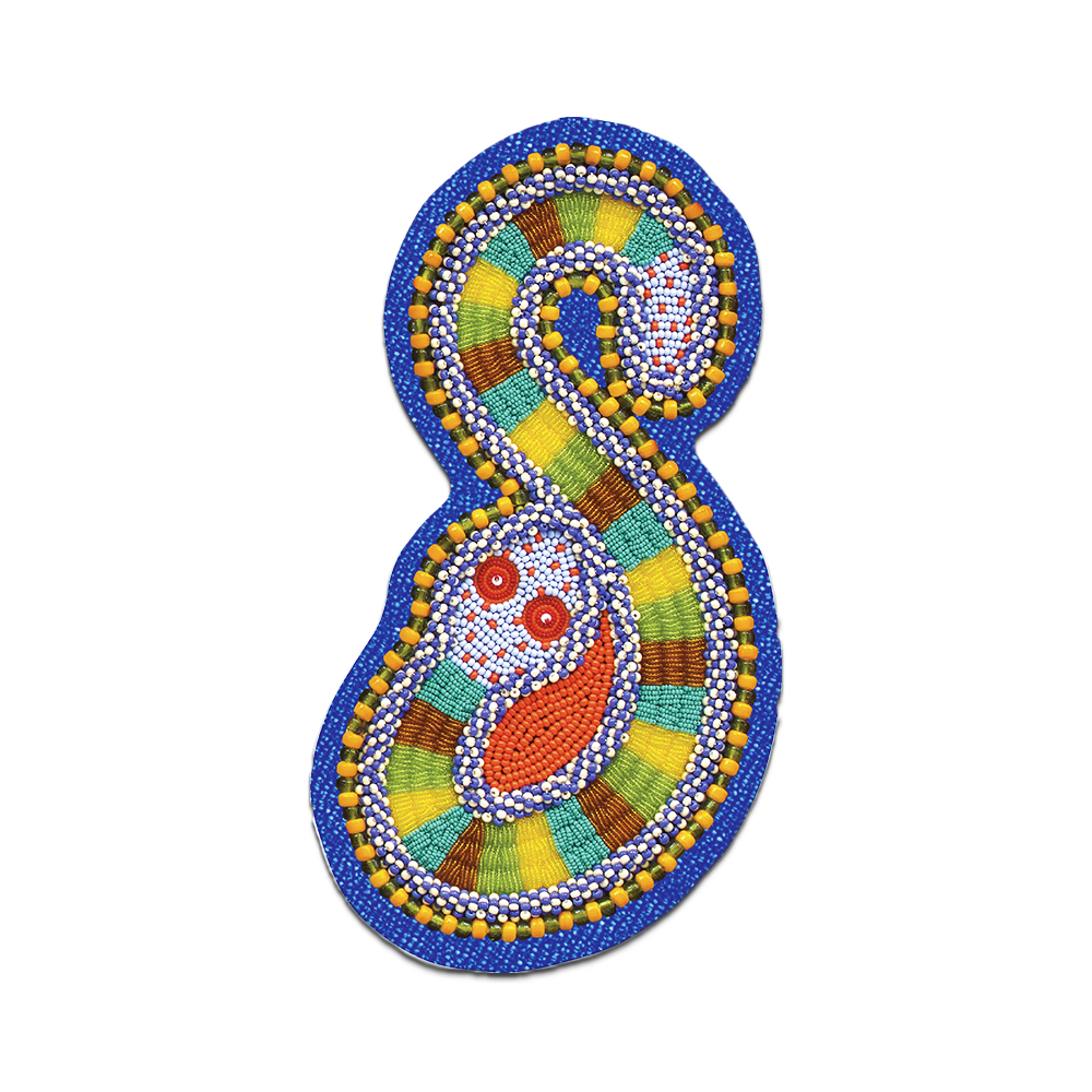 Blue Snake by Jeffrey Gibson - Die-Cut Sticker - PMA Store at the Portland Museum of Art, Maine