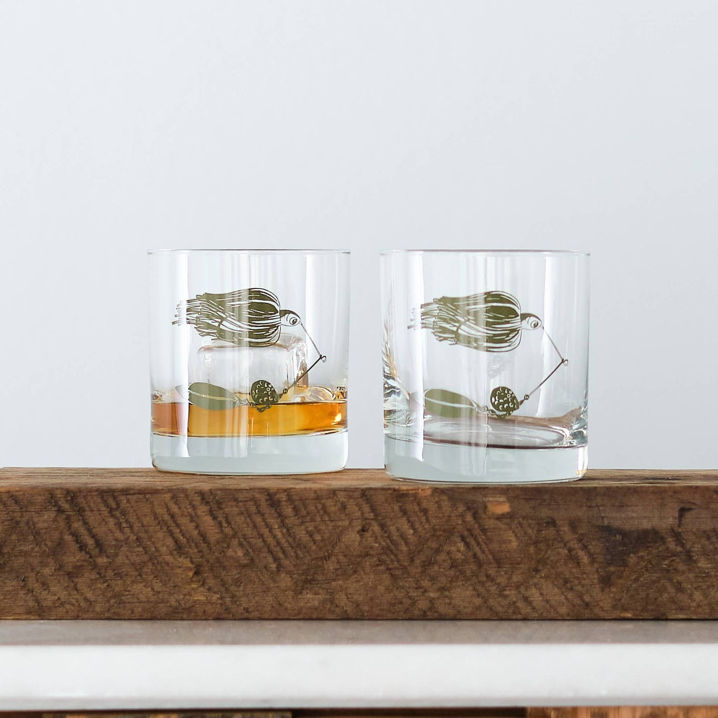 Vital Industries - Fishing Lure Rocks Glasses: Assorted - PMA Store at the Portland Museum of Art, Maine