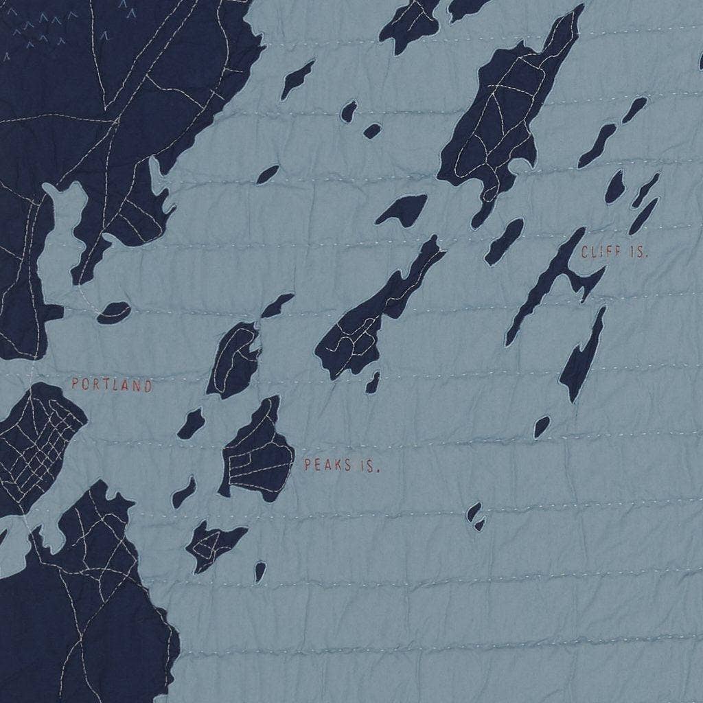 Haptic Lab - Casco Bay Quilt: Steel Blue & Navy - PMA Store at the Portland Museum of Art, Maine