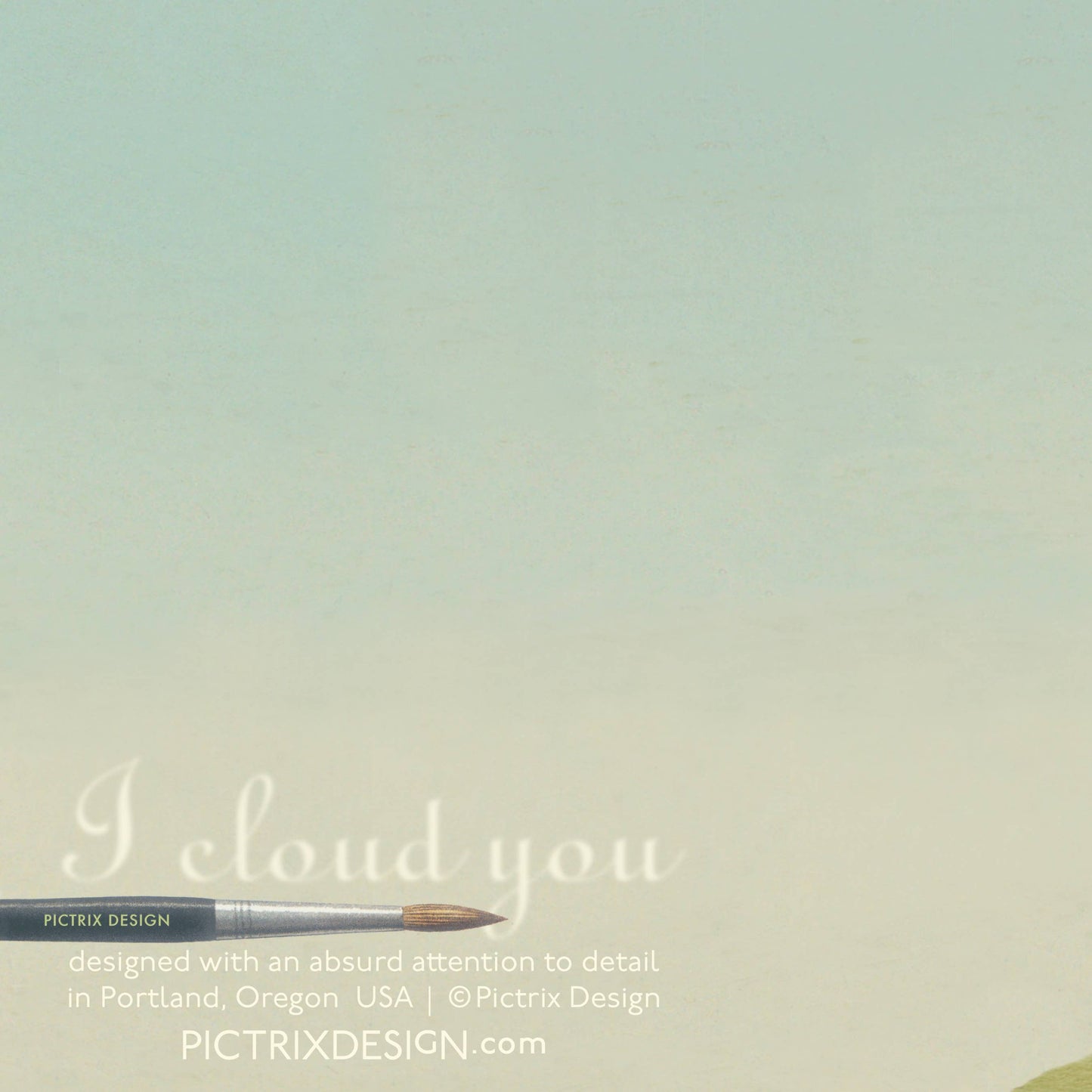 “I cloud you” A6 greeting card: Recycled white envelopes - PMA Store at the Portland Museum of Art, Maine