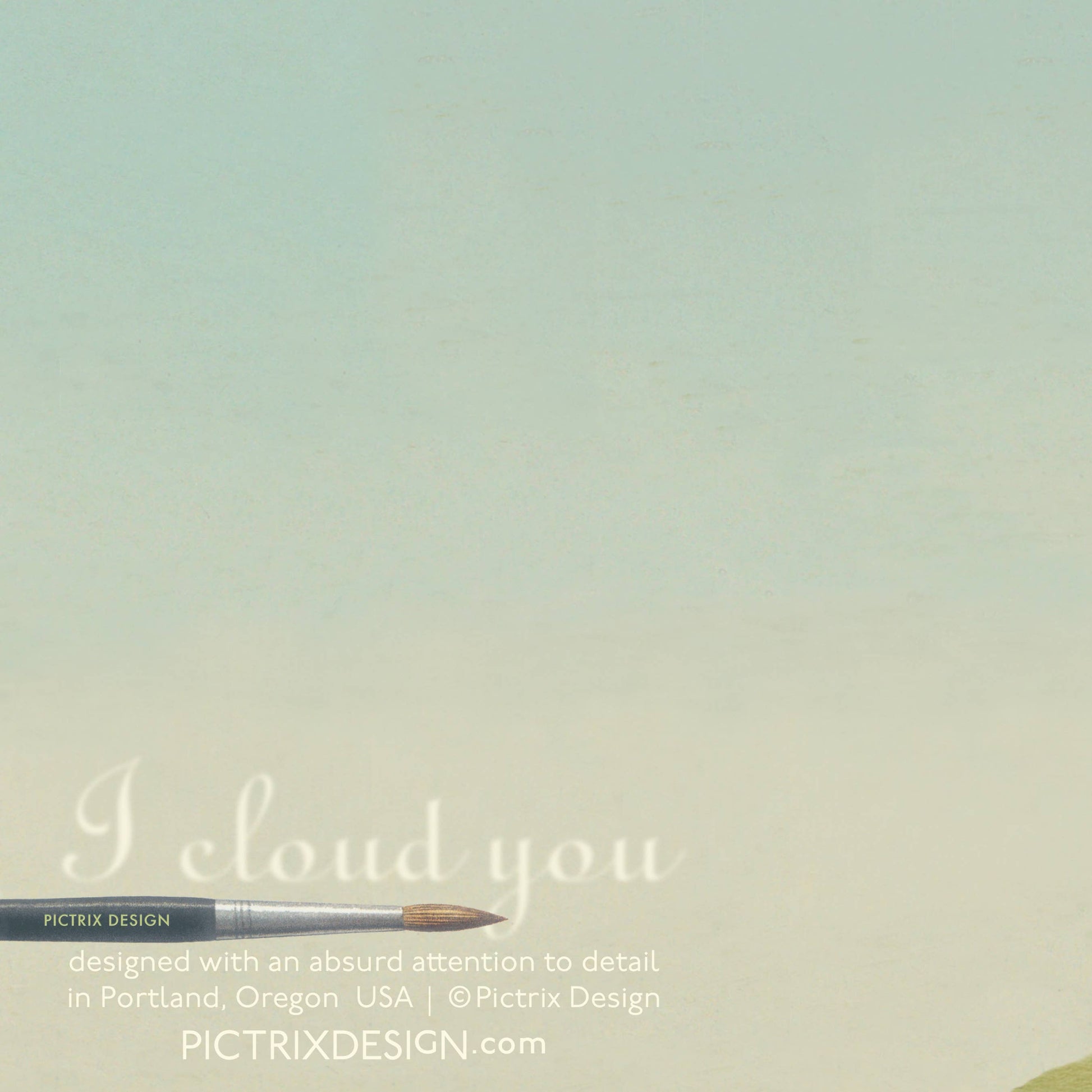 “I cloud you” A6 greeting card: Recycled white envelopes - PMA Store at the Portland Museum of Art, Maine