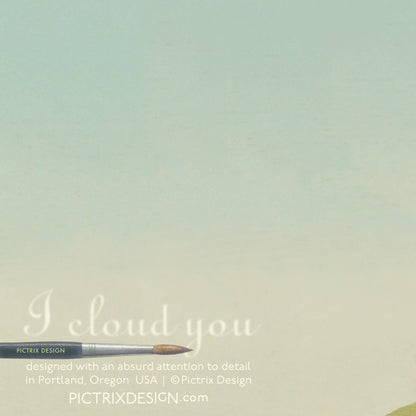 “I cloud you” A6 greeting card: Recycled white envelopes - PMA Store at the Portland Museum of Art, Maine