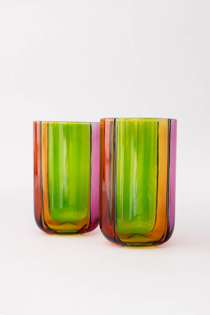 Ban.do - High Ball Glasses, Colorblock - PMA Store at the Portland Museum of Art, Maine