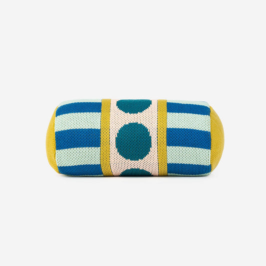 Stripe Dot Bolster Pillow: Cobalt - PMA Store at the Portland Museum of Art, Maine