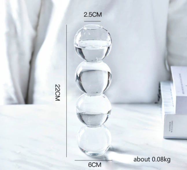 Bubble Shape Glass Vase: Orange / Tall 4 Balls - PMA Store at the Portland Museum of Art, Maine