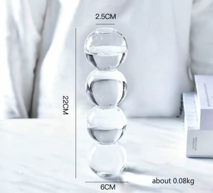 Bubble Shape Glass Vase: Blue / Short 3 Balls - PMA Store at the Portland Museum of Art, Maine