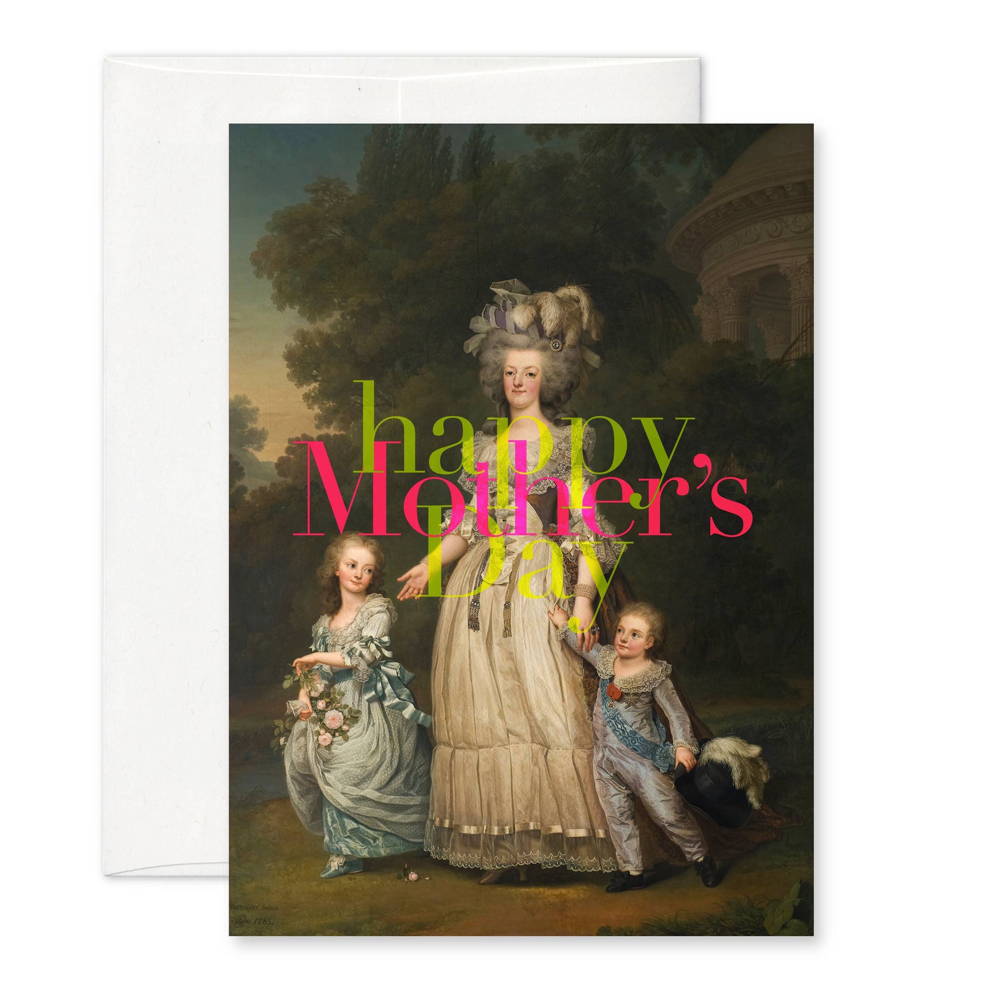 "Happy Mother's Day" (Marie Antoinette) A6 card : Recycled white envelopes - PMA Store at the Portland Museum of Art, Maine