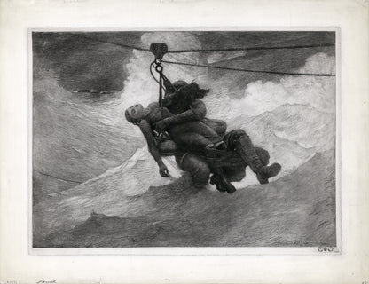 Winslow Homer The Life Line Etching PMA Poster 18 x 24