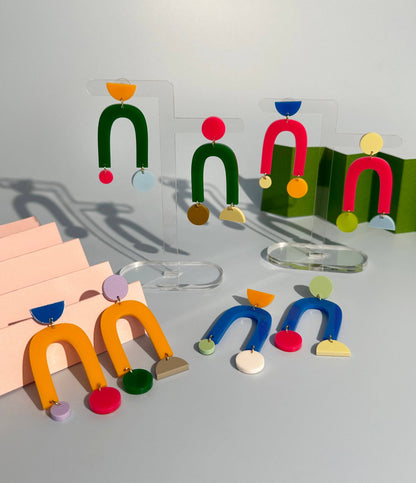Combinist Goods - Collage Earrings: Cobalt Blue