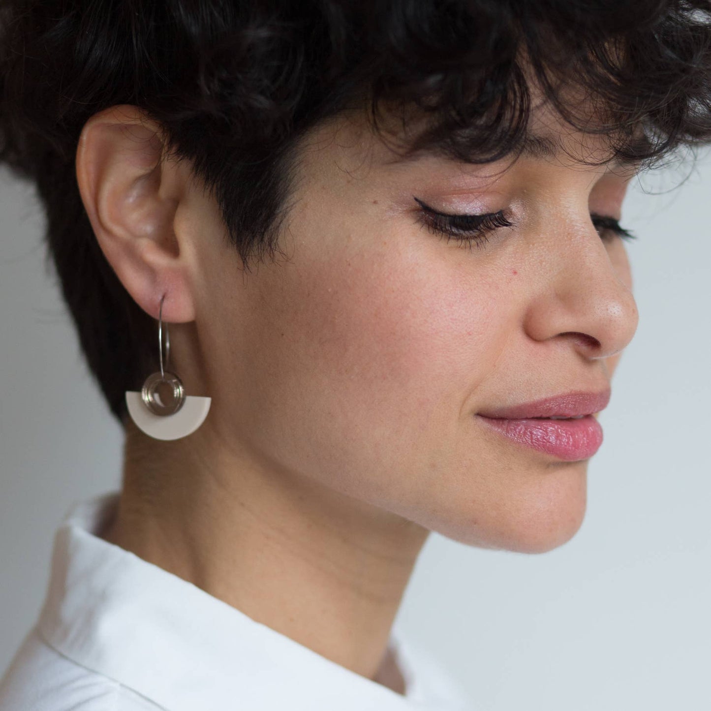NEW Blok Earrings - Color: Turquoise and Gold Rose Mirror - PMA Store at the Portland Museum of Art, Maine