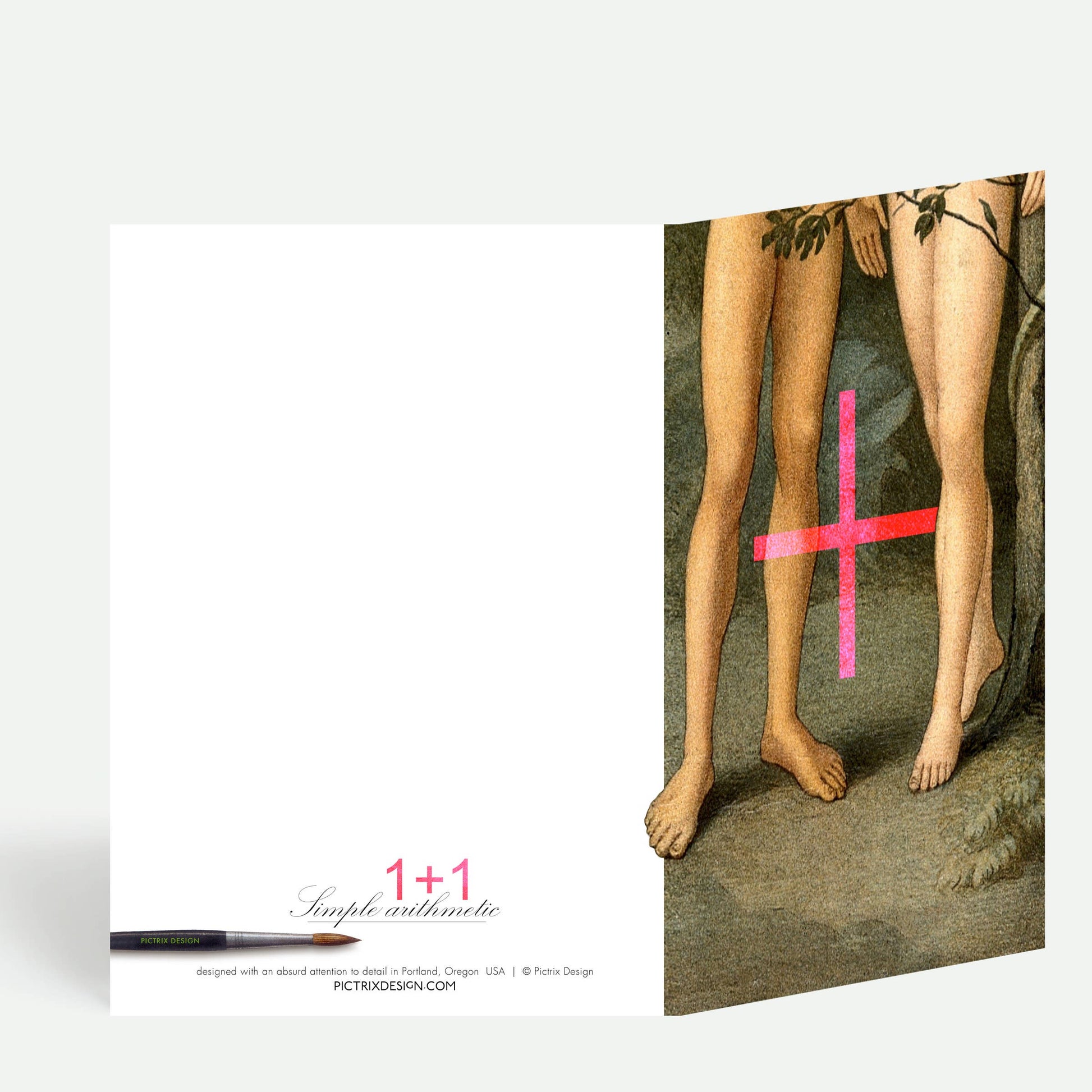 Pictrix Design - “Simple arithmetic” A6 greeting card: Recycled white envelopes - PMA Store at the Portland Museum of Art, Maine