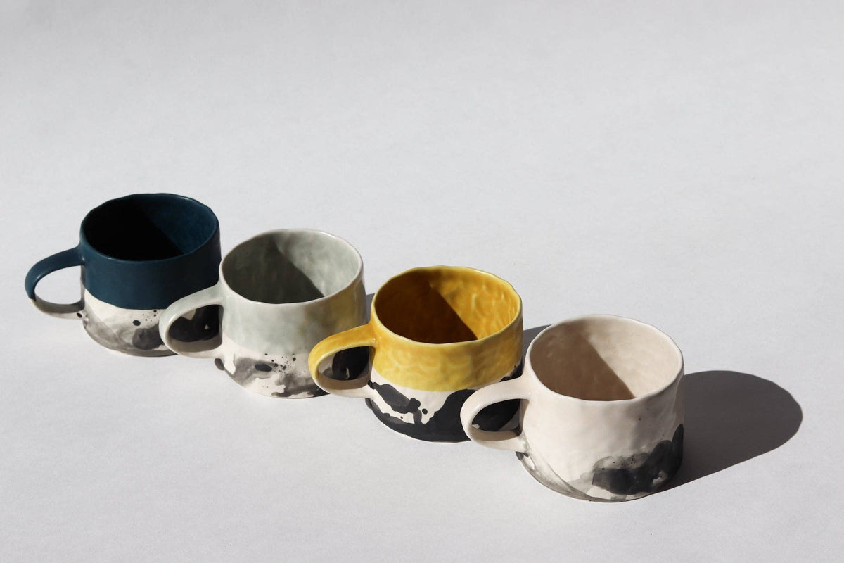 Elizabeth Benotti Ceramics - Pinched Splatter Mug: Daybreak - PMA Store at the Portland Museum of Art, Maine