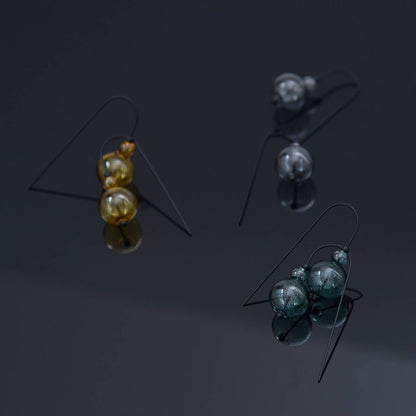 Pursuits - Mini Scoop Earrings: Glass Amber