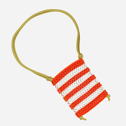 Stripe Raffia Phone Sling: Poppy - PMA Store at the Portland Museum of Art, Maine