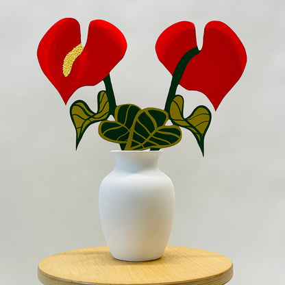 FOREVER FLOWER - ANTHURIUM WITH LEAVES - PMA Store at the Portland Museum of Art, Maine