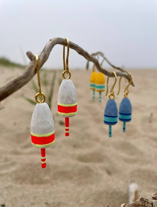Blue Harbour Boatique - Buoy Earrings: White - PMA Store at the Portland Museum of Art, Maine