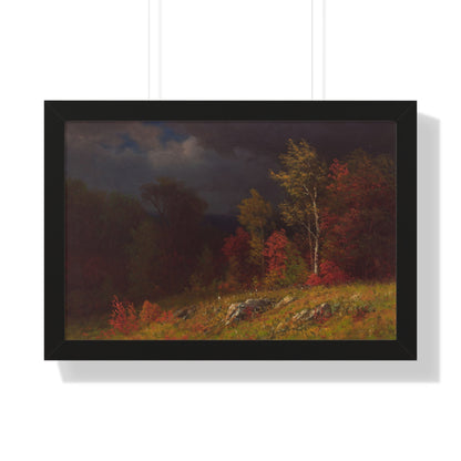 Autumn Birches (Approaching Storm) by Albert Bierstadt Framed Landscape Poster - PMA Store at the Portland Museum of Art, Maine