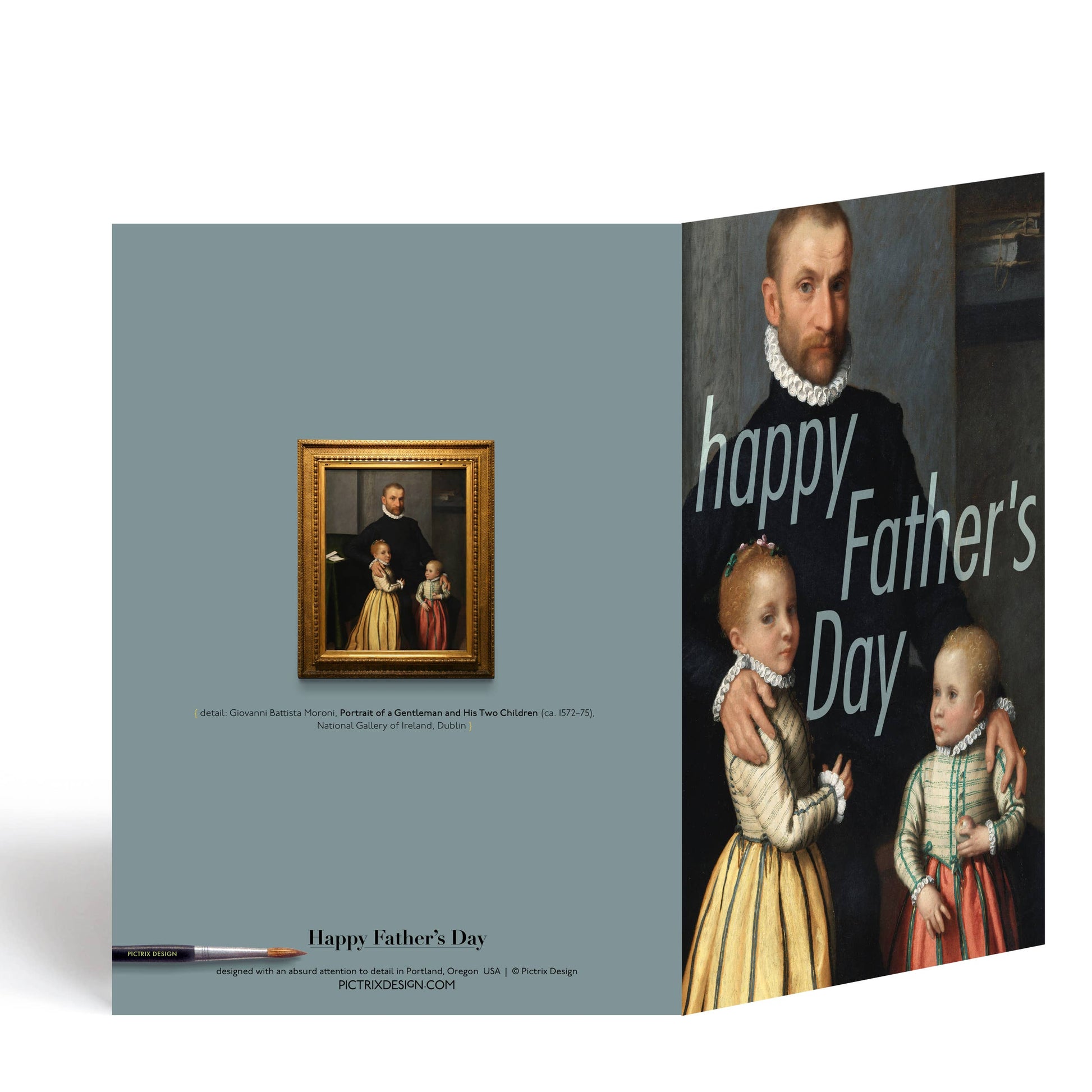 Pictrix Design - "Happy Father's Day" (gentleman) A6 card: Recycled white envelopes - PMA Store at the Portland Museum of Art, Maine